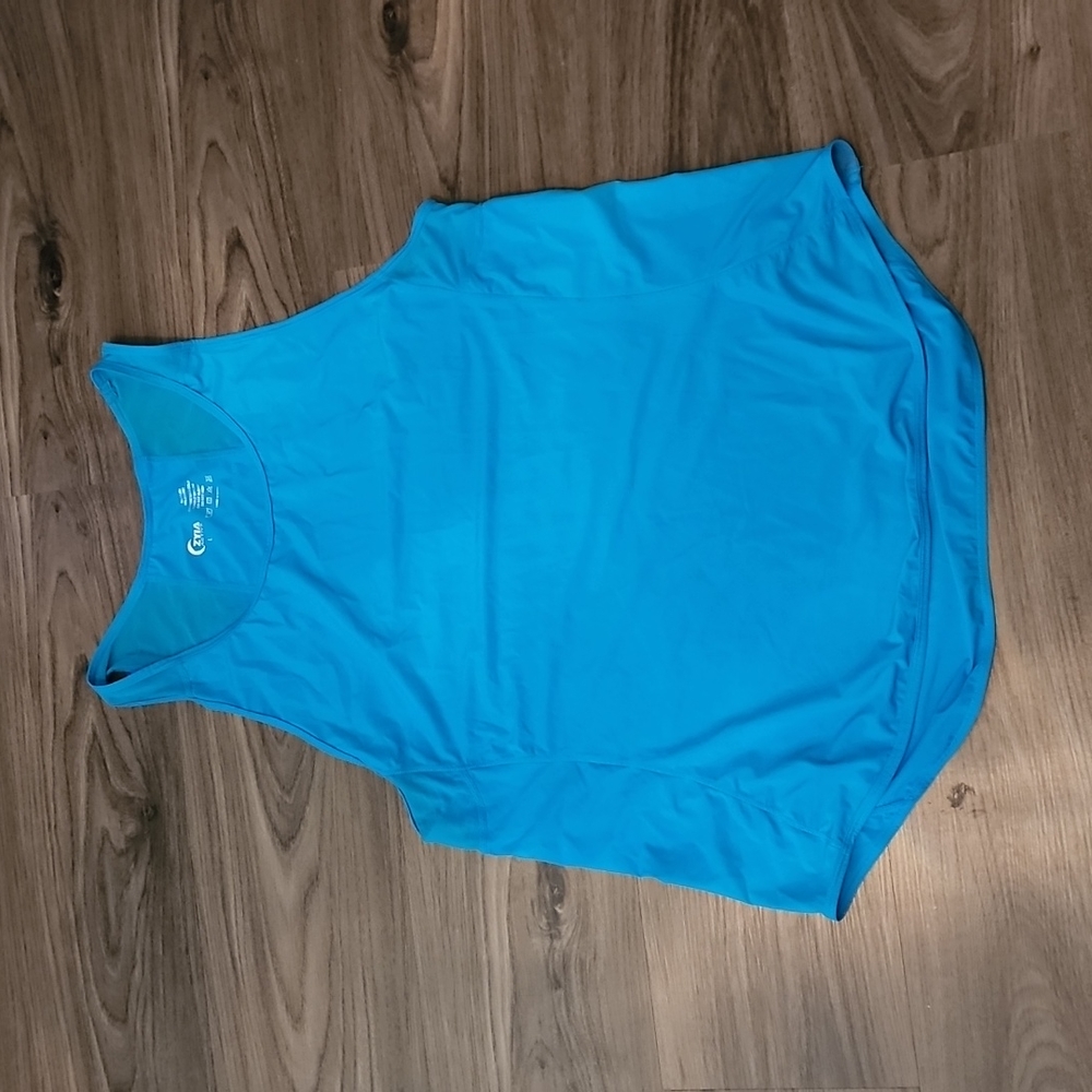Zyia Blue Panel Mesh Tank